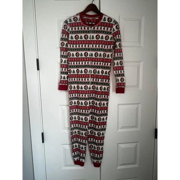 Buc-ee's Youth Beaver Inspired Striped Christmas One Piece Pajamas Size YL - Picture 3 of 7